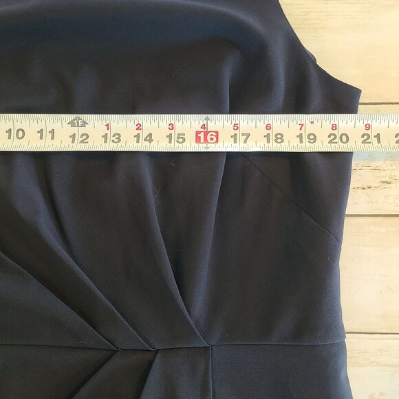 Ann Taylor Pleated Waist Sleeveless Dress Navy Blue NEW 16 Career Office Staple - Picture 8 of 8